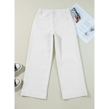 EVALESS High Waisted Wide Leg Stretch Jeans for Women