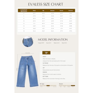 EVALESS High Waisted Wide Leg Stretch Jeans for Women