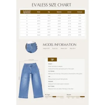EVALESS High Waisted Wide Leg Stretch Jeans for Women