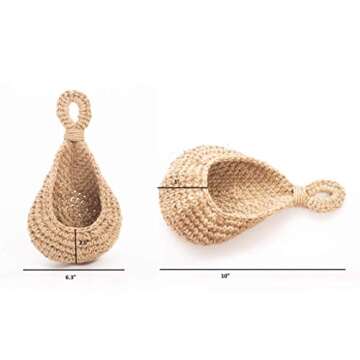 LD FRIENDLY STRANGERS Jute Hanging Basket Wall planters-Small for Plants Succulent Wall Decor,Teardr...