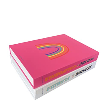 Pink and White Decorative Faux Books for Home Decor