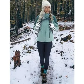 CRZ YOGA Thermal Fleece Lined Leggings Women 28'' - Winter Warm Workout Hiking Pants High Waisted Yoga Tights Full Length Navy Large