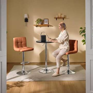 Yaheetech Round Bar Table - 360° Swivel & Adjustable Height for Versatile Use