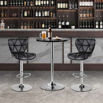 Yaheetech Adjustable Height Round Bar Table for All Occasions