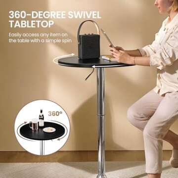 Yaheetech Adjustable Height Round Bar Table for All Occasions