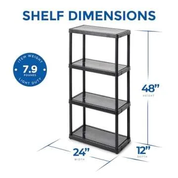 Gracious Living 4-Tier Shelving Unit Storage Solution
