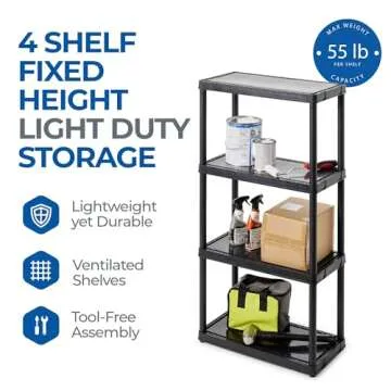 Gracious Living 4-Tier Shelving Unit Storage Solution