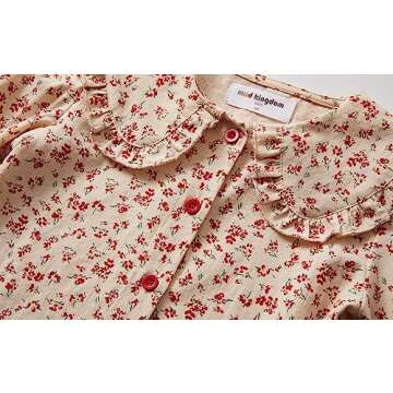 Mud Kingdom Floral Button Up Shirt for Toddler Girls