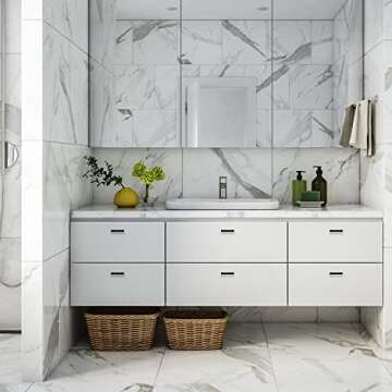 Ravinte 5 Pack Squre Cabinet Pulls 2-1/2 Inch Black Kitchen Cabinet Handles Matte Black Kitchen Hardware for Cabinet Black Drawer Pulls Black Square Cabinet Pulls Drawer Handles Come with Screwdriver