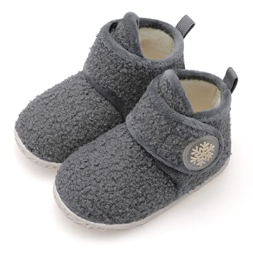 FEETCITY Baby Booties Non-Slip Sole for Boys Girls Infant Slippers Toddler Winter ShoesWarm Fleece C...