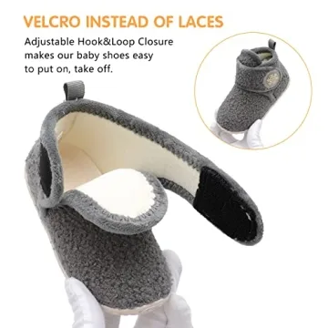Comfortable Non-Slip Baby Booties for Infants 6-12 Months