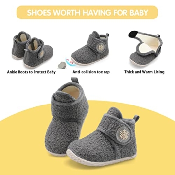 Comfortable Non-Slip Baby Booties for Infants 6-12 Months