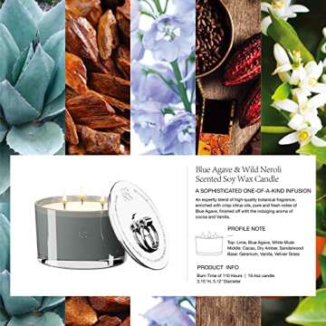 ESNA HOME Luxury All Natural Scented Candles Gift for Her | 19.4oz 110 Hours Burn | Lemongrass Essential Oil Aromatherapy Soy | Gifts for Women Who Has Everything | Metal Lid Candle Housewarming Gift