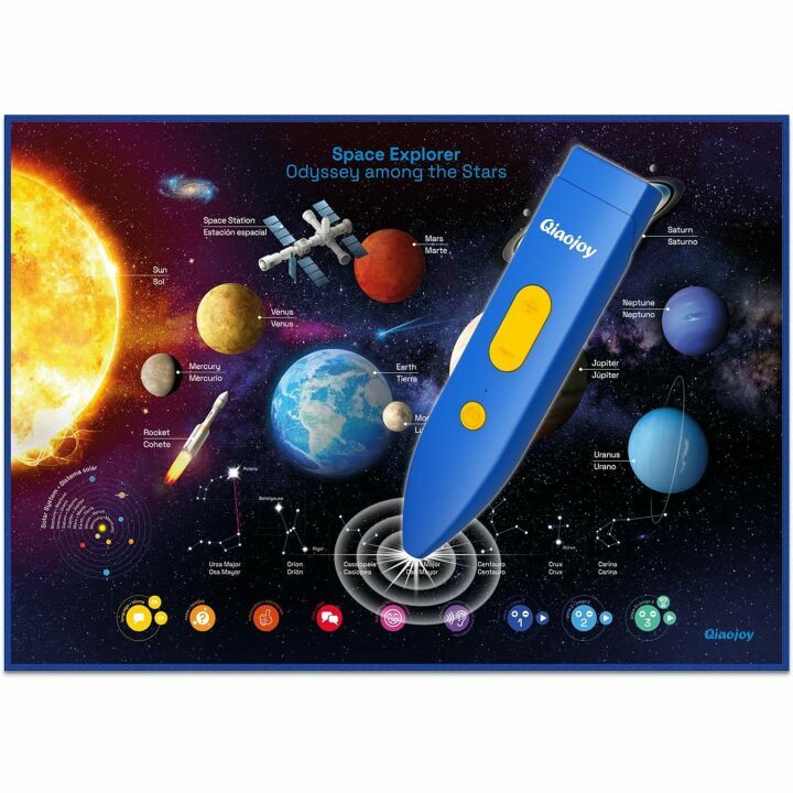 Interactive Solar System Poster for Kids Aged 3-12