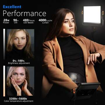 Neewer Bi-Color LED Video Light with U Bracket