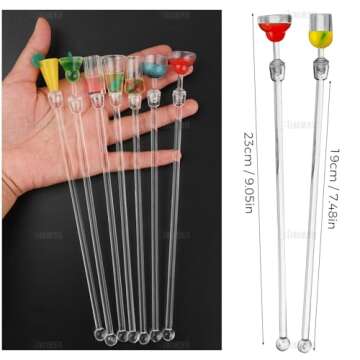 AUEAR Colorful Acrylic Cocktail Swizzle Sticks - 10 Pack