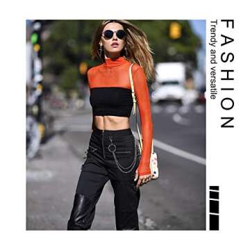 WHIPPY PU Leather Double Grommet Belt with Chain for All