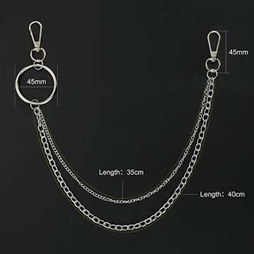 WHIPPY PU Leather Double Grommet Belt with Chain for All