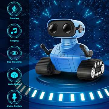 Hamourd Robot Toys for Boys Girls, Rechargeable Remote Control Emo Robots with Auto-Demonstration, F...