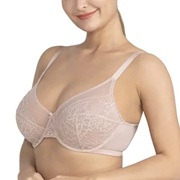 HSIA Minimizer Bras for Women Full Coverage Underwire Bras Plus Size,Lifting Lace Bra for Big Bust Dark Pink