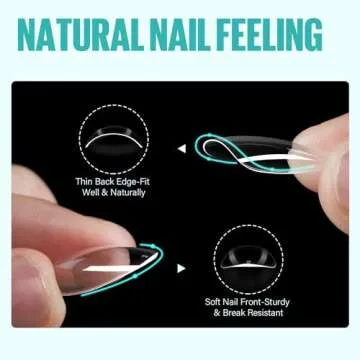 TOMICCA Almond Nail Tips - 504Pcs for Nail Art