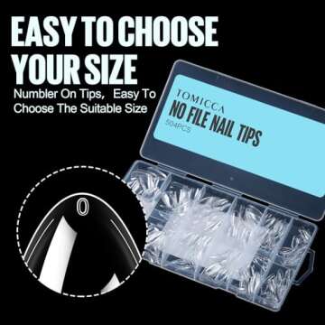 TOMICCA Almond Nail Tips - 504Pcs for Nail Art