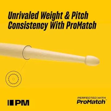 Promark 5A Hickory Drumsticks with Acorn Tip, 4 Pairs