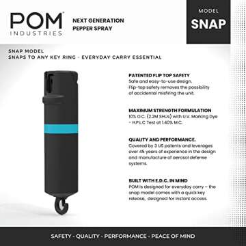 POM Pepper Spray - Maximum Strength Self Defense Tool
