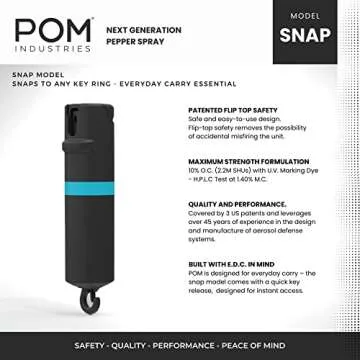 POM Pepper Spray - Maximum Strength Self Defense Tool