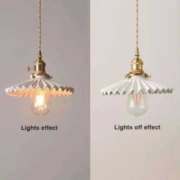 Stylish OIUSQBH White Ceramic Pendant Light Fixture