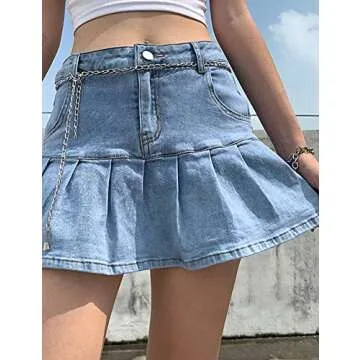 Stylish Yeokou Women's Denim Mini Skirts - Casual & Chic