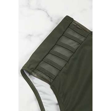 Sovoyontee Women High Waisted Plus Size Bathing Suit Army Green 4XLarge 20