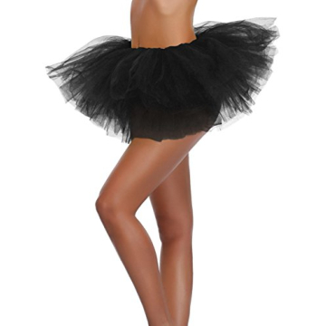 Black 5 Layer Tulle Tutu Skirt for Women & Teens