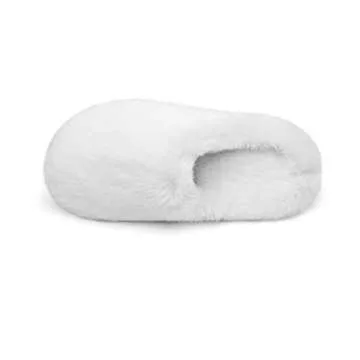 DREAM PAIRS Women's Plush Fuzzy Slip on Indoor Outdoor Winter House Slippers,Size 9-10,Cream,GEROLDY