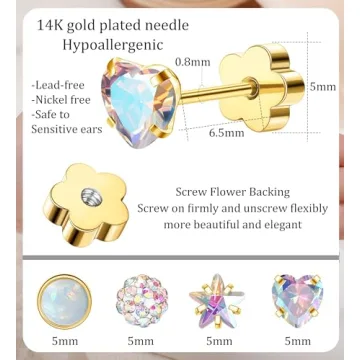 Hypoallergenic Flat Back Earrings for Sensitive Skin