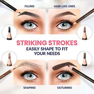 Stylia Waterproof Eyebrow Pencils For Women – Long-Lasting Microblading Supplies Brow Pencil, Perf...