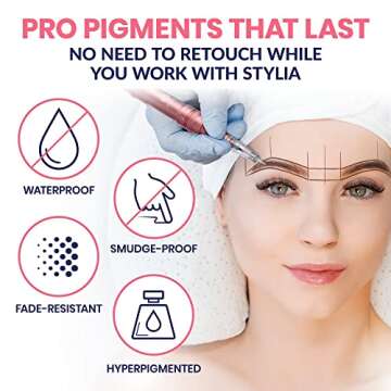 Stylia Waterproof Eyebrow Pencils For Women – Long-Lasting Microblading Supplies Brow Pencil, Perfect for Eyebrow Shaper, Filling & Defining Natural-Looking Brow - (12PC Brown)