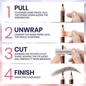 Stylia Waterproof Eyebrow Pencils For Women – Long-Lasting Microblading Supplies Brow Pencil, Perfect for Eyebrow Shaper, Filling & Defining Natural-Looking Brow - (12PC Brown)