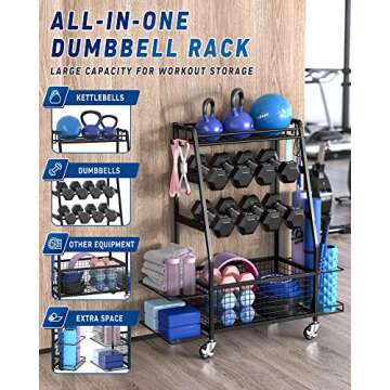 Staransun Weight Rack for Dumbbells - Dumbbell Rack for Home Gym - Home Gym Storage Rack for Dumbbel...