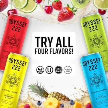Odyssey 222 Sparkling Energy Drink with Lion's Mane and Cordyceps