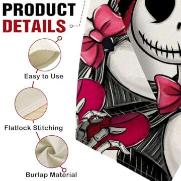 Dyrenson Welcome Valentines Day Jack Decorative Garden Flag, Red Pink Love Heart Yard Outside Home Decorations, Anniversary Wedding Burlap Outdoor Small Decor Double Sided 12 x 18