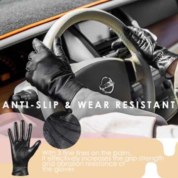 Winter Sheepskin Leather Gloves for Women - Warm & Stylish