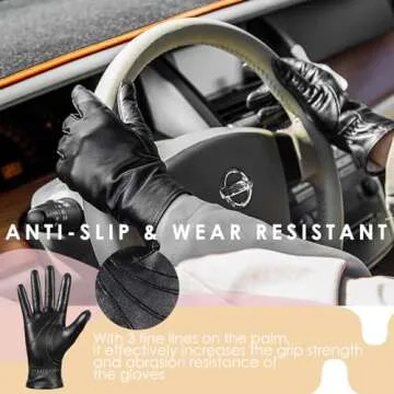 Winter Sheepskin Leather Gloves for Women - Warm & Stylish