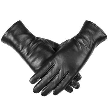 Winter Sheepskin Leather Gloves for Women - Warm & Stylish