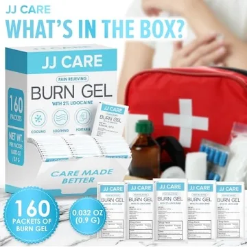 JJ CARE Burn Gel Pack of 160 for Quick Relief