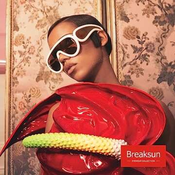 Breaksun Fashion Wave Mask Sunglasses for Women Men Oversized Silver Mirrored Futuristic Shield Sun Glasses Designer Style (White/Gold Mirror)