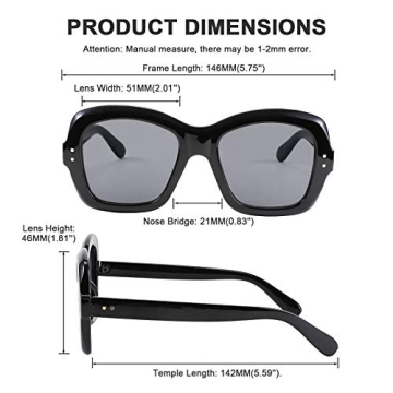 FEISEDY Women Oversized Polygon Vintage Sunglasses B2715