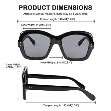 FEISEDY Women Oversized Polygon Vintage Sunglasses B2715