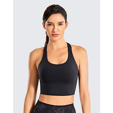 CRZ YOGA Strappy Longline Sports Bra for Women - Stylish Comfort