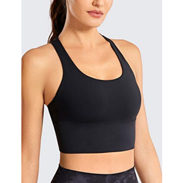 CRZ YOGA Strappy Longline Sports Bra for Women - Stylish Comfort
